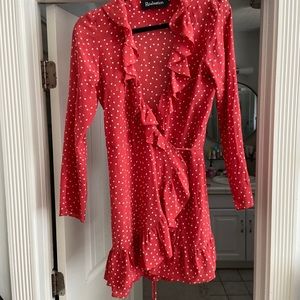 Realisation par Alexander Red Star Silk Wrap Dress